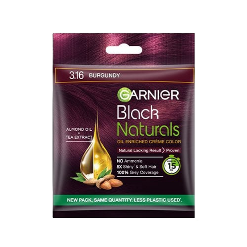 Garnier Black Naturals Oil Enriched Cream Color 3.16 Burgundy 20ml+20g