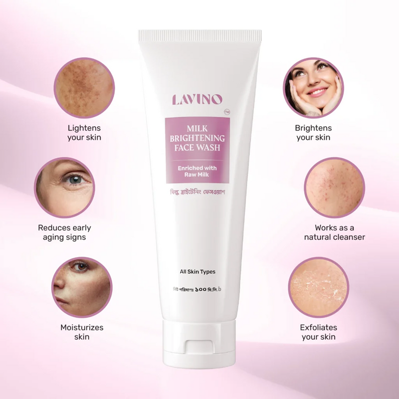 Lavino Milk Brightening Face Wash 100ml BD