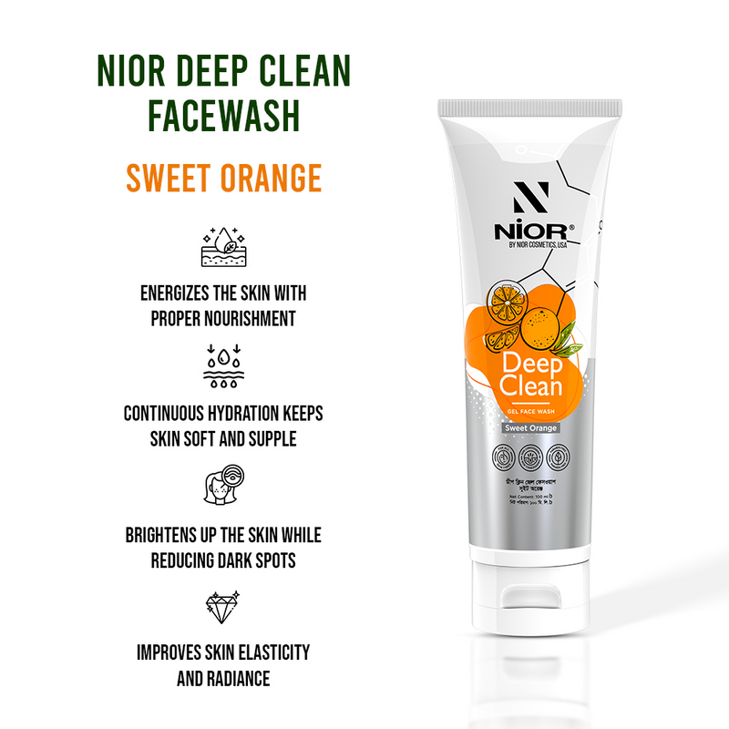 Nior Deep Clean Gel Face Wash Fresh Orange 