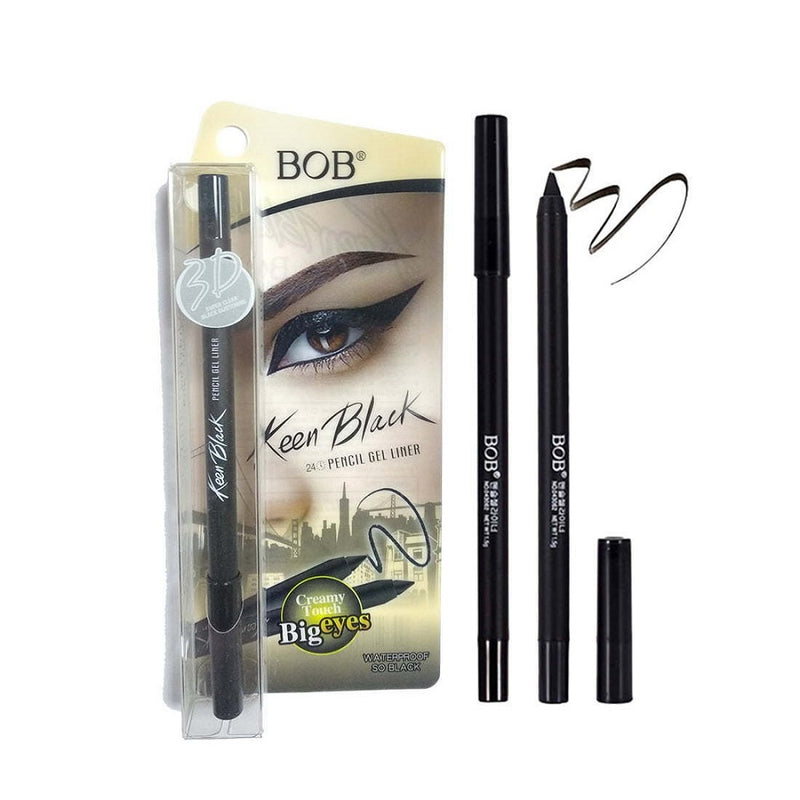 BOB Keen Black Pencil Gel Liner 3D Kajal Black BD