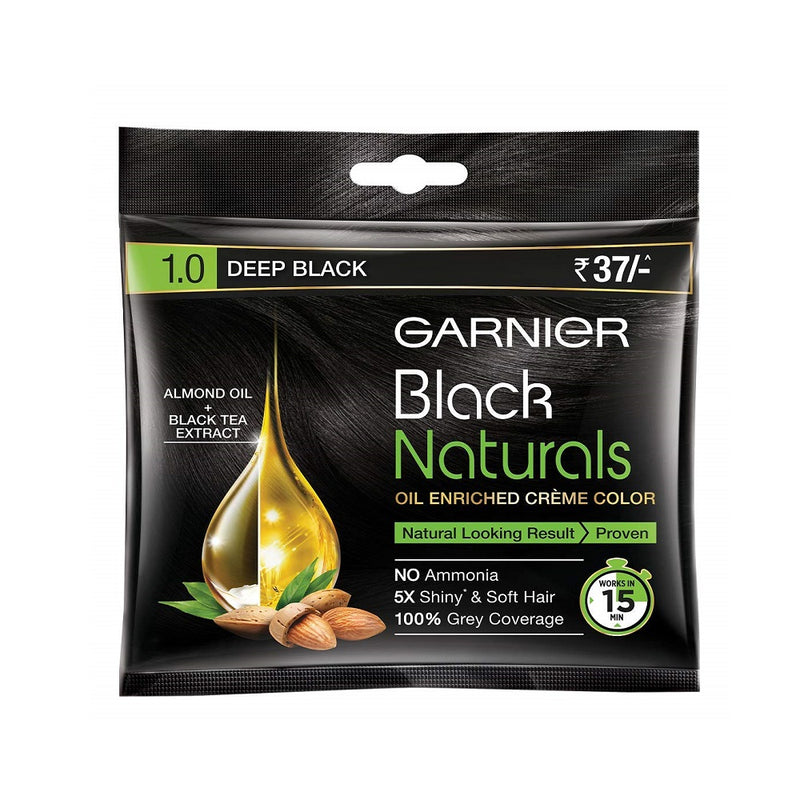 Garnier Black Naturals Oil Enriched Cream Color 20ml+20g 1.0 Deep Black BD