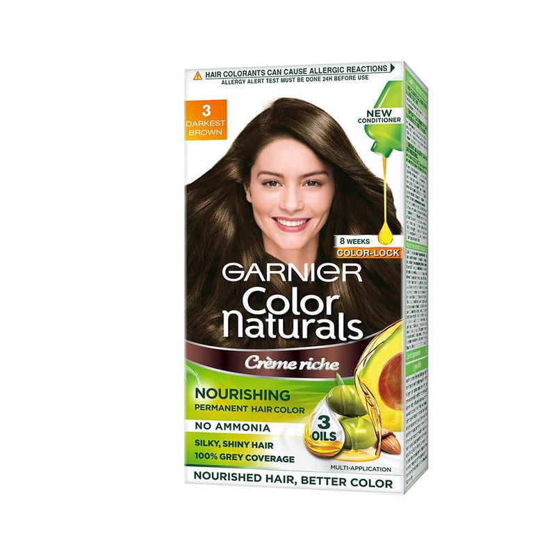 Garnier Color Naturals Shade 3 Darkest Brown Hair Color 70ml+60g