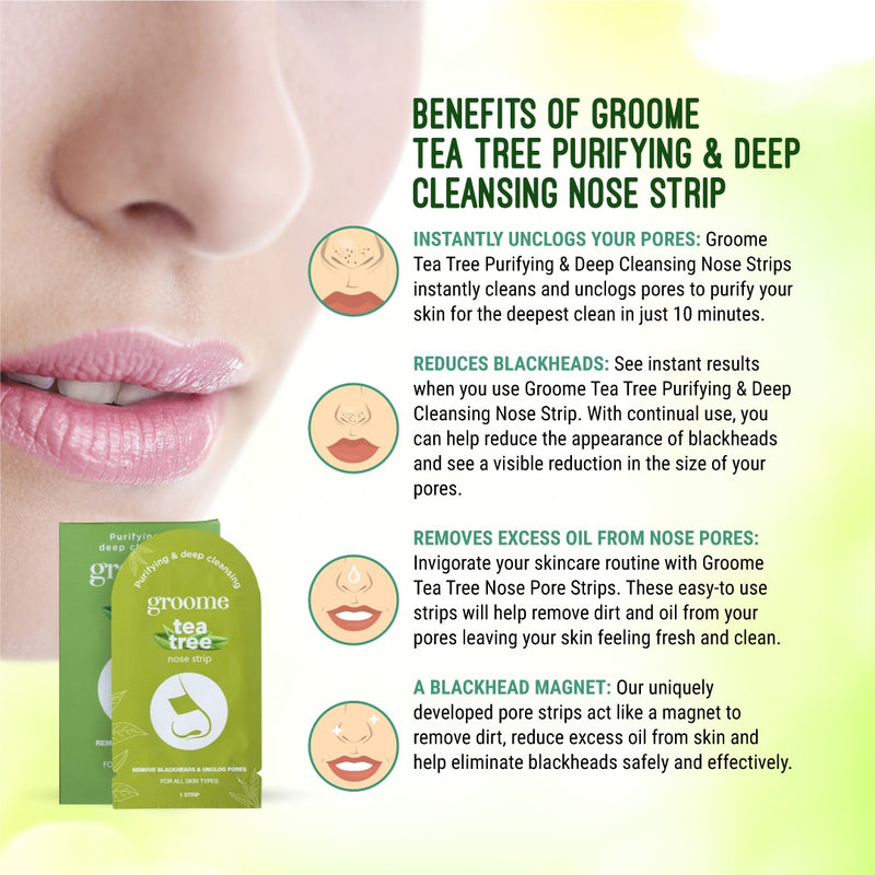 Groome Tea Tree Purifying & Deep Cleansing Nose Strips 6 BD