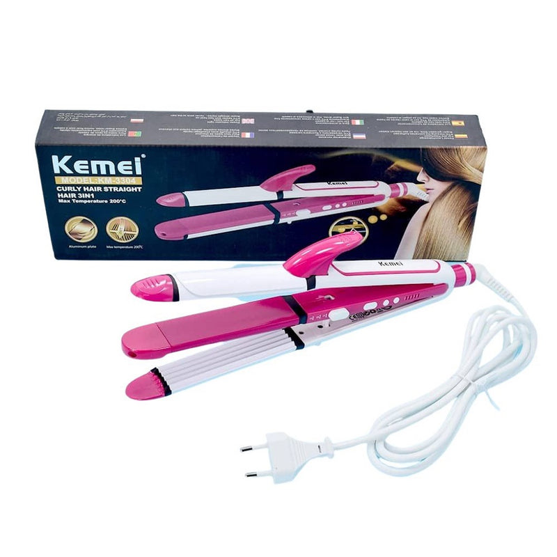 Kemei 3 In 1 Hair Curly Hair Straightener KM-3304 BD