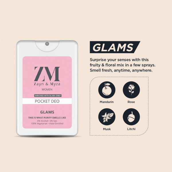 Zayn & Myza Glams Pocket Deodorant Spray for Her 18ml BD